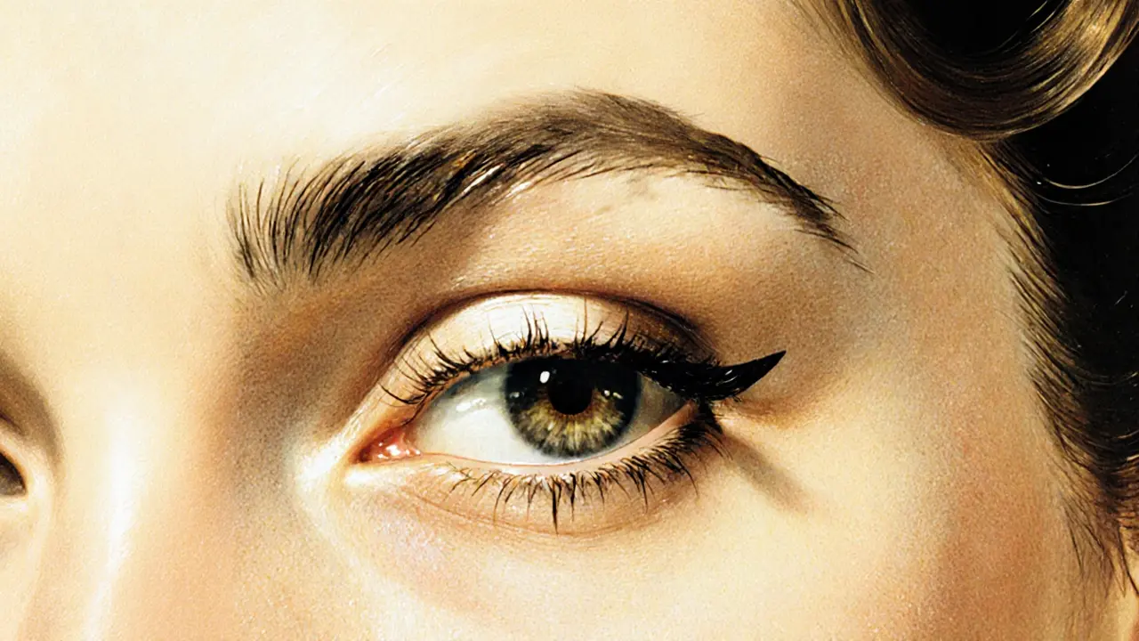 Близкий план глаза с легкой растушевкой тени и светлым акцентом во внутреннем уголке.