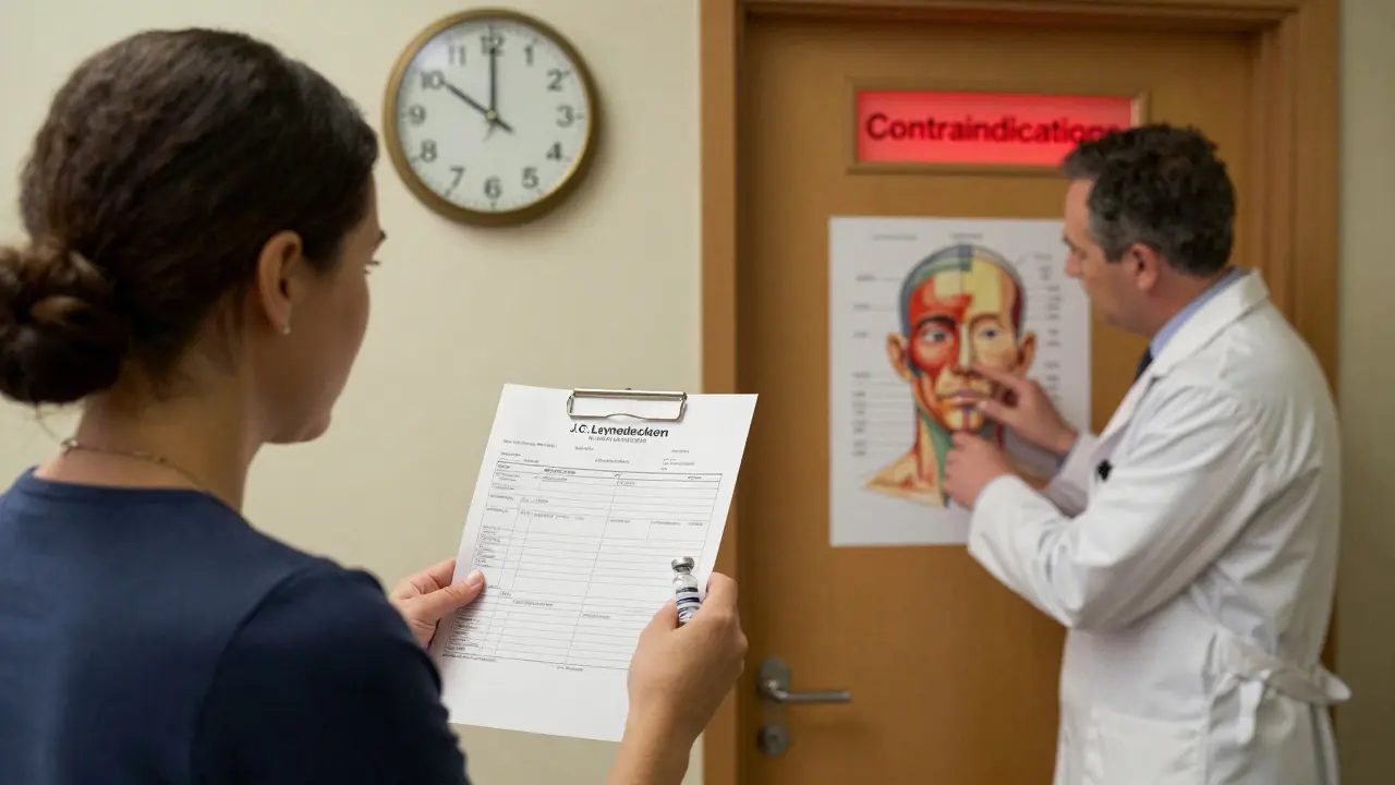 Пациент и врач обсуждают медицинские документы и упаковку препарата с серийными номерами.