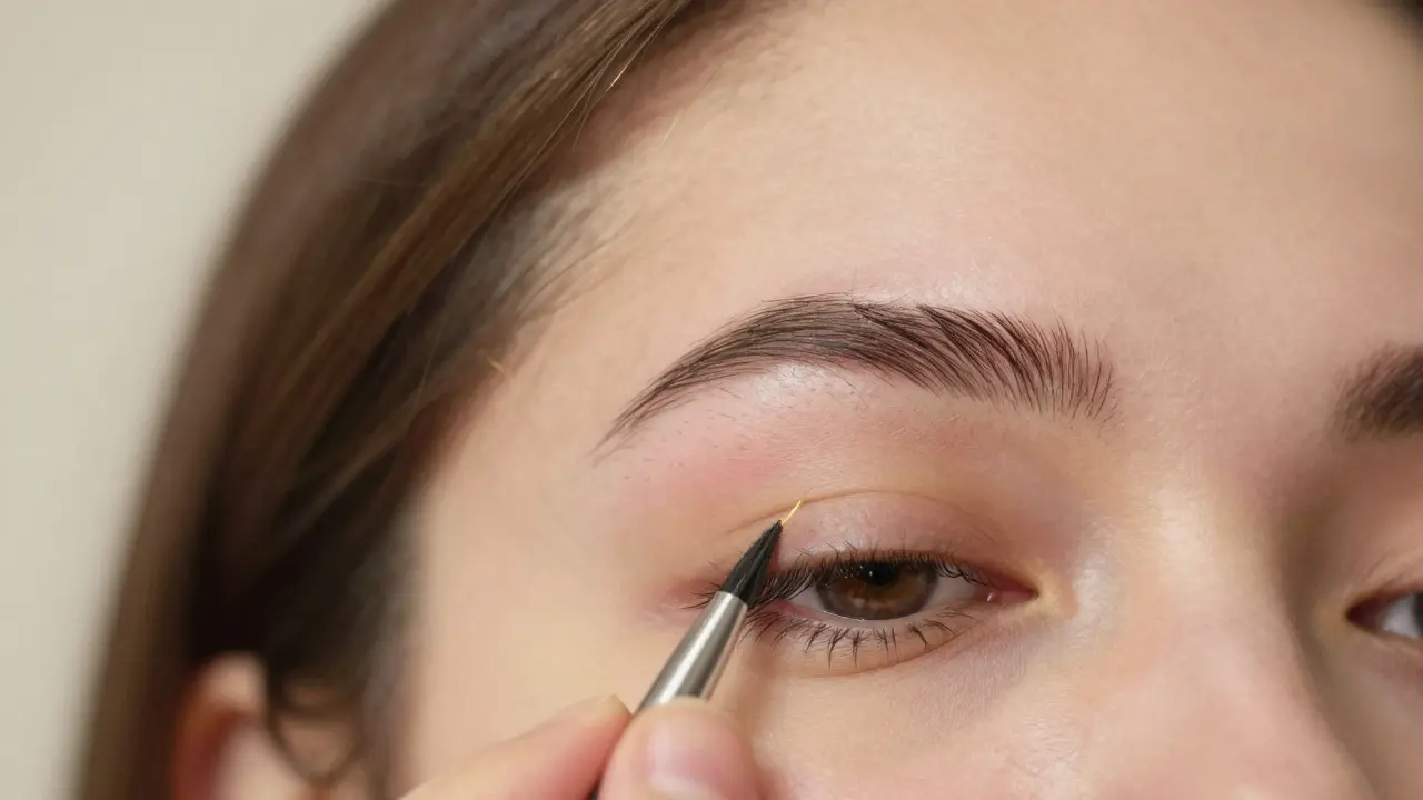 Тонкие штрихи микроблейдинга имитируют натуральные волоски бровей.