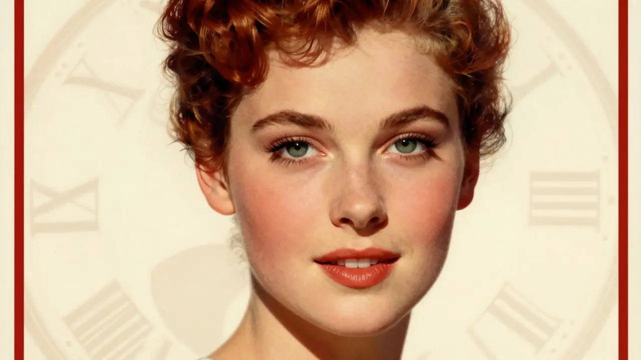 Портрет с гладкой кожей и символизирующим омоложение фоном