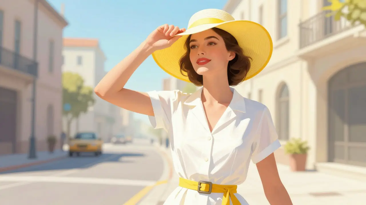 Элегантная женщина в шляпе на солнце с сияющей кожей