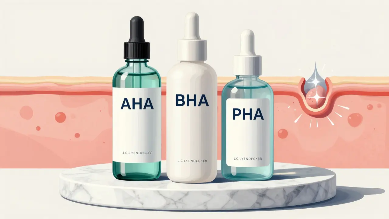 Набор из трех флаконов с кислотами на мраморном постаменте