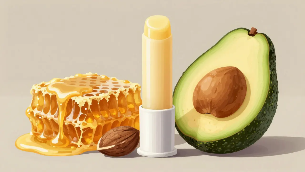 Натюрморт с пчелиным воском, маслом ши и авокадо в художественном стиле
