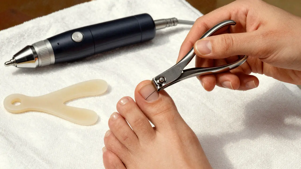 Процесс аккуратного стрижения ногтей профессиональными кусачками