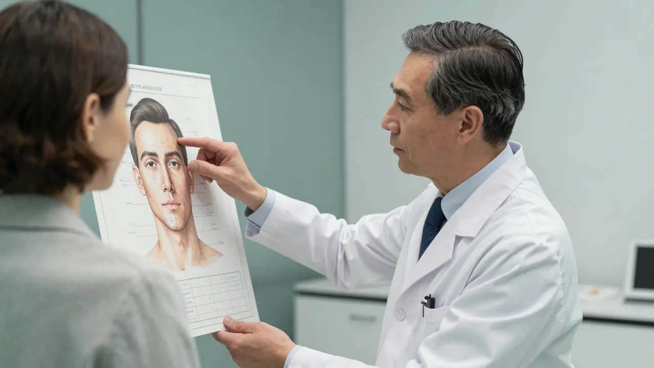 Врач-косметолог консультирует пациента, обсуждая план естественного омоложения